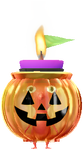 A Red Special Decor Pikmin with Halloween Light decor from Pikmin Bloom.