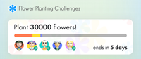The tab for flower planting challenges on Pikmin Bloom's Activity Log menu.