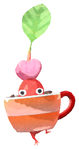 Lifelog artwork of a Red Café Decor Pikmin with Coffee Cup (Rare) decor from Pikmin Bloom.