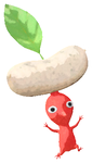 Lifelog artwork of a Red Special Decor Pikmin with Wurst decor from Pikmin Bloom.