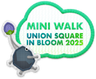The patch rewarded for the Pikmin Bloom MINI WALK: Union Square in Bloom 2025 Event.