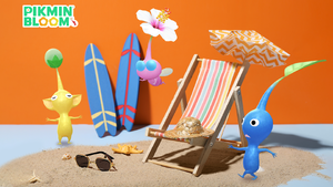 Promotional image for the 2025 Beach Resort Event in Pikmin Bloom.