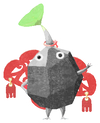 Lifelog artwork of a Rock Special Decor Pikmin with Lunar New Year Ornament: Red decor from Pikmin Bloom.