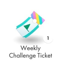 A weekly challenge ticket in Pikmin Bloom.
