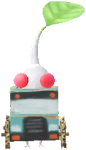 A White Bus Stop Decor Pikmin with Bus Papercraft decor from Pikmin Bloom.