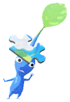 Lifelog artwork of a Blue Special Decor Pikmin with Puzzle: 2023 Summer Memories decor from Pikmin Bloom.