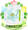 Lily Community Day badge from Pikmin Bloom.