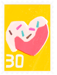 Reverse valentines day themed stamp for Pikmin Bloom.