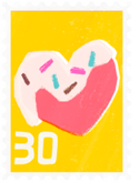 Reverse valentines day themed stamp for Pikmin Bloom.