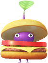 A Purple Burger Place Decor Pikmin with Burger decor from Pikmin Bloom.