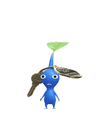 Animation of a Blue Pikmin with Hotel Decor.