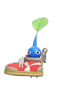 An animation of a Blue Pikmin with a Sneaker Keychain from Pikmin Bloom
