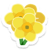 Lifelog artwork of a yellow forget-me-not from Pikmin Bloom.