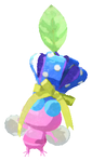 Lifelog artwork of a Winged Restaurant Decor Pikmin with Chef Hat (Rare) decor from Pikmin Bloom.