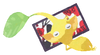 Lifelog artwork of a Yellow Special Decor Pikmin with Hanafuda Card (Volume 2) decor from Pikmin Bloom.