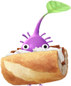 A Purple Bakery Decor Pikmin with Baguette (Rare) decor from Pikmin Bloom.