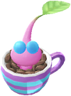 A Winged Café Decor Pikmin with Coffee Cup decor from Pikmin Bloom.