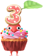 三週年紀念紙杯蛋糕 紅皮克敏