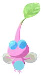 Lifelog artwork of a Winged Roadside Decor Pikmin with Sticker decor from Pikmin Bloom.