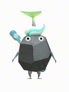 An animation of a Rock Pikmin with a Toothbrush from Pikmin Bloom.