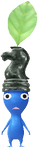 A Blue Special Decor Pikmin with Chess Piece decor from Pikmin Bloom.