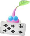 A Winged Special Decor Pikmin with Playing Card decor from Pikmin Bloom.