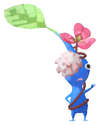 Lifelog artwork of a Blue Park Decor Pikmin with Clover (Rare) decor from Pikmin Bloom.