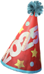 "2025 Party Hat (Red)" Mii head item part in Pikmin Bloom.