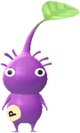 A Purple Roadside Decor Pikmin with Sticker decor from Pikmin Bloom.