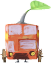 A Rock Bus Stop Decor Pikmin with Bus Papercraft decor from Pikmin Bloom.