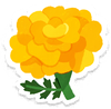 Lifelog artwork of a yellow marigold from Pikmin Bloom.