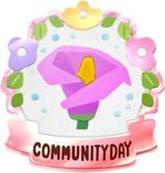 Community Day badge for the Calla Lily Community Day.