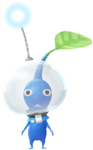 A Blue Pikmin wearing "Koppaite Space Suit" decor. The design of the suit is based on Alph.