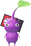 A Purple Special Decor Pikmin with Flower Card (Volume 1) decor from Pikmin Bloom.