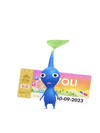 An animation of a Blue Pikmin with a Theme Park Ticket from Pikmin Bloom