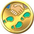 The fifth friendship badge from Pikmin Bloom.