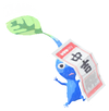 Lifelog artwork of a Blue Shrines and Temples Decor Pikmin with Fortune decor from Pikmin Bloom.