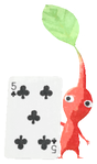 Lifelog artwork of a Red Special Decor Pikmin with Playing Card decor from Pikmin Bloom.