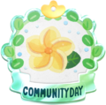 Community Day badge for the Frangipani Community Day.