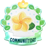 Community Day badge for the Frangipani Community Day.