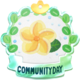 Community Day badge for the Frangipani Community Day.