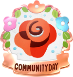 Rose Community Day badge for Pikmin Bloom.