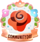Rose Community Day badge for Pikmin Bloom.