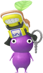 A Purple Special Decor Pikmin with Sneaker Keychain decor from Pikmin Bloom.