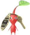 A Red Decor Pikmin in Hotel decor. Not used in-game as of update v45.0.