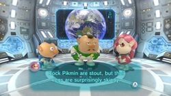 A Check in discussion in Pikmin 3 Deluxe. Brittany is talking about Rock Pikmin.
