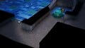 A pile of Gold Nuggets, a poison emitter, and two ice vents.