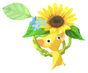 Lifelog artwork of a Yellow Special Decor Pikmin with Flower Crown decor from Pikmin Bloom.