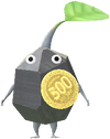 A Rock Roadside Decor Pikmin with Coin (Rare) decor from Pikmin Bloom.