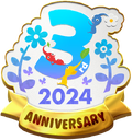 Special Badge in Pikmin Bloom, for the games 3rd Anniversary.